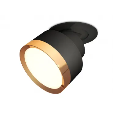 Комплект встраиваемого поворотного светильника XM8102502 SBK/PYG черный песок/золото желтое полированное GX53 (A2242, A2106, C8102, N8124)