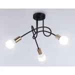 Потолочный светильник в стиле лофт TR80415/3 BK/GD черный/золото E27/3 max 60W D670*370 от NovaLamp