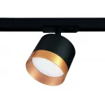 Трековый однофазный светильник со сменной лампой GL5365 BK/GD черный/золото GX53 max 12W от NovaLamp