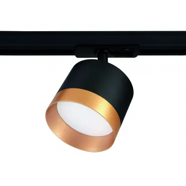 Трековый однофазный светильник со сменной лампой GL5365 BK/GD черный/золото GX53 max 12W от NovaLamp