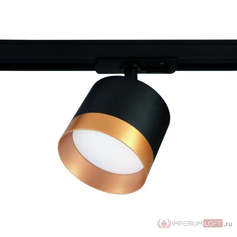 Трековый однофазный светильник со сменной лампой GL5365 BK/GD черный/золото GX53 max 12W от NovaLamp