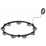 Корпус светильника Techno Ring подвесной для насадок Ø85мм C9242/9 SBK черный песок D740*70.5mm GX53/9 от NovaLamp