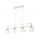 Светильник подвесной TR303242/4 WH/CH/CL/FR белый/хром/прозрачный/белый матовый E27*4 max 60W 870*120*780 от NovaLamp