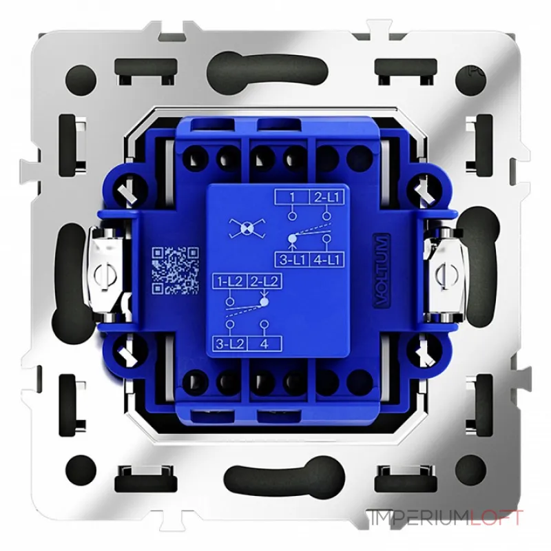 Перекрестный переключатель встраиваемый S70 одноклавишный 10А (черный матовый) Voltum VLS010508