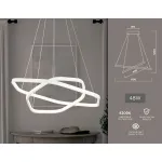 Подвесной светодиодный светильник FL360/2 WH белый 4200K 48W D400/600*1200 (без ПДУ) от NovaLamp