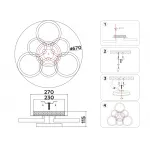 Светильник светодиодный потолочный FA3844/3+3 WH белый 102W 3000K-6400K+RGB D670*115 (ПДУ РАДИО 2.4G) от NovaLamp