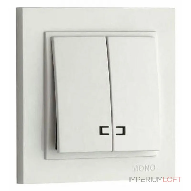 Выключатель двухклавишный с подсветкой Mono Electric Despina 102-252525-103