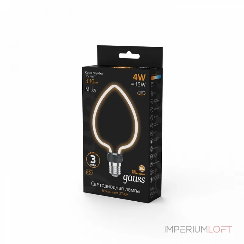 Лампа светодиодная Gauss E27 4Вт 2700K 1003802104 от ImperiumLoft Лампа светодиодная Gauss E27 4Вт 2700K 1003802104 от ImperiumLoft