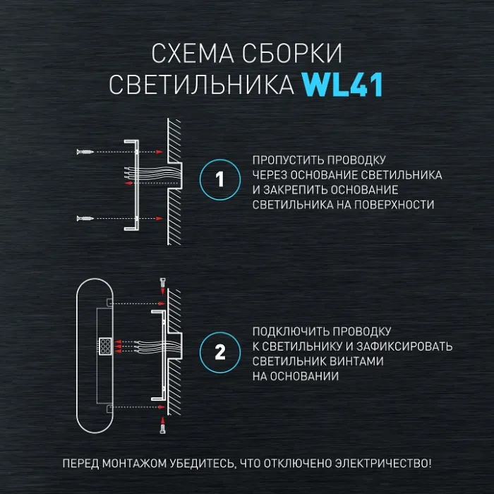 Накладной светильник Эра WL41 GR Б0054418 от ImperiumLoft