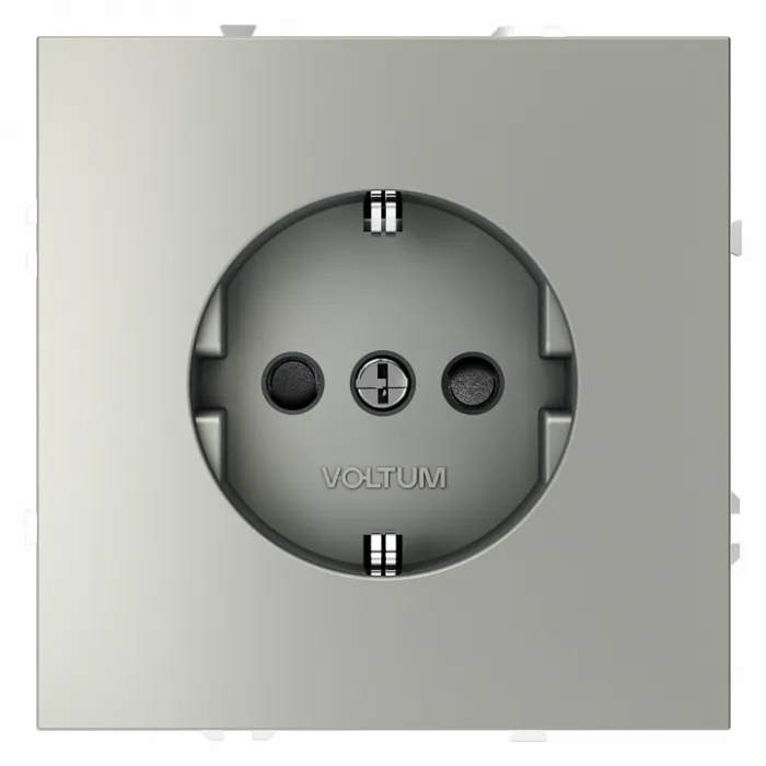 Розетка с заземлением и со шторкой без рамки Voltum S70 VLS040205 от ImperiumLoft