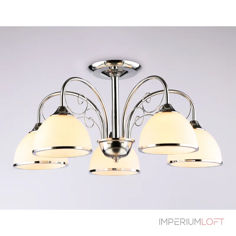 Подвесная люстра TR3182/5 CH/FR хром/белый матовый E27/5 max 40W D575*285 от NovaLamp