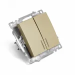 Выключатель двухклавишный с подсветкой без рамки Stekker Катрин 49217 от ImperiumLoft