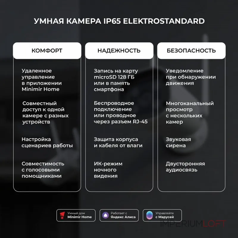 Видеокамера безопасности Elektrostandard WF 76500/01 Видеокамера безопасности Elektrostandard WF 76500/01