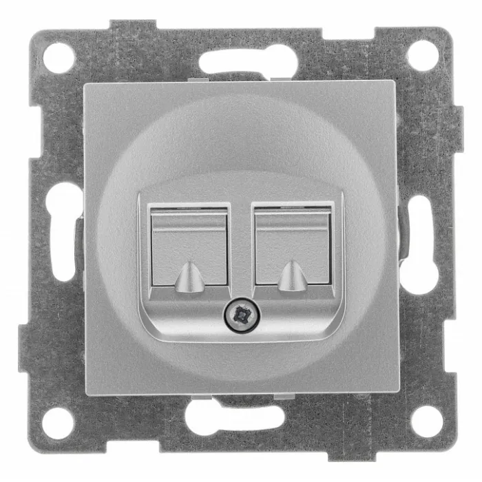 Розетка двойная телефонная RJ-12 Gusi Electric BRAVO С10Т2-004 от ImperiumLoft