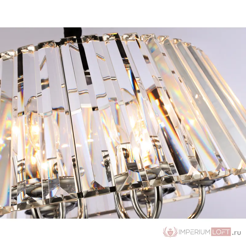 Подвесная люстра с хрусталем TR5038/6 CH/CL хром/прозрачный E14/6 max 40W D496*256 от NovaLamp