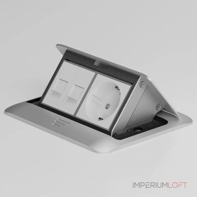 Выдвижной блок для розеток Werkel серебряный a069366 от ImperiumLoft