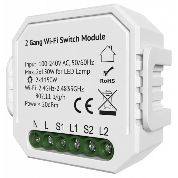 Контроллер-выключатель Wi-Fi для смартфонов и планшетов Denkirs Relay RL1002-SM/1 от ImperiumLoft