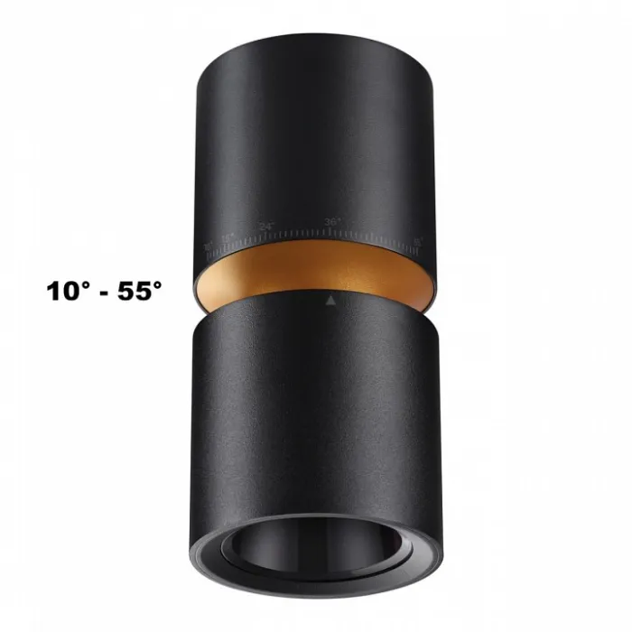 Светильник накладной светодиодный IP20 LED 10W/3W 3000K 1090Лм 170-265V ARISTO 359338 OVER NT24 000 Черный от ImperiumLoft