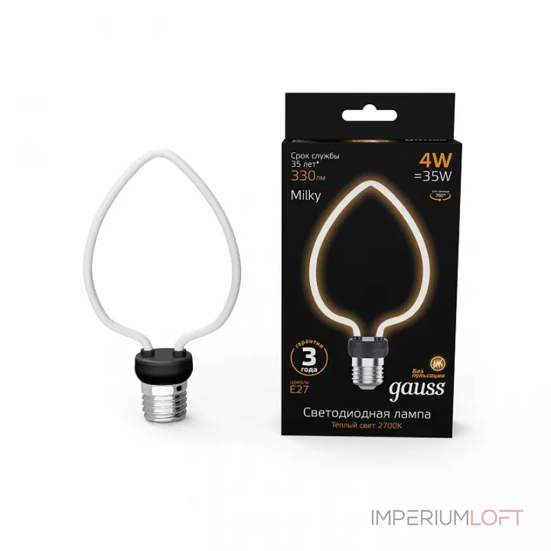 Лампа светодиодная Gauss E27 4Вт 2700K 1003802104 от ImperiumLoft Лампа светодиодная Gauss E27 4Вт 2700K 1003802104 от ImperiumLoft