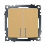 Выключатель двухклавишный с подсветкой без рамки Stekker Катрин 49217 от ImperiumLoft