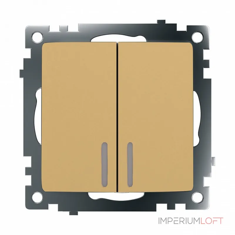 Выключатель двухклавишный с подсветкой без рамки Stekker Катрин 49217 от ImperiumLoft