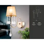Настенный светильник с абажуром и хрусталем TR4596 GD золото E14 max 40W 460*140*250 от NovaLamp