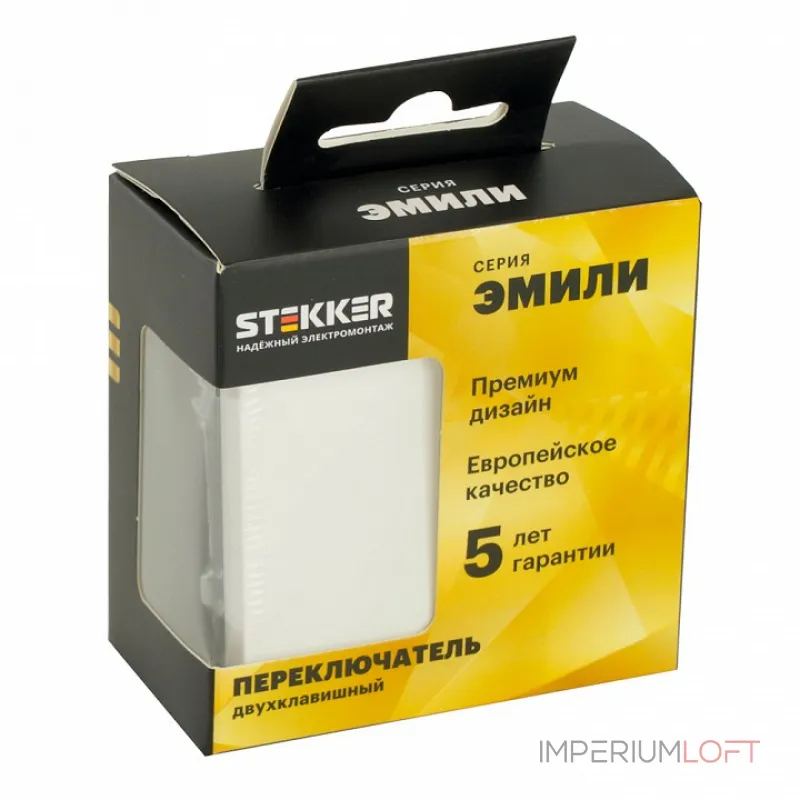 Выключатель двухклавишный без рамки Stekker RSW10-5107-01 49869 Выключатель двухклавишный без рамки Stekker RSW10-5107-01 49869