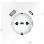 Розетка с заземлением и со шторкой и 2хUSB type A и C без рамки Voltum S70 VLS040502 от ImperiumLoft