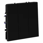 Выключатель встраиваемый S70 трехклавишный 10А (черный матовый) Voltum VLS030108