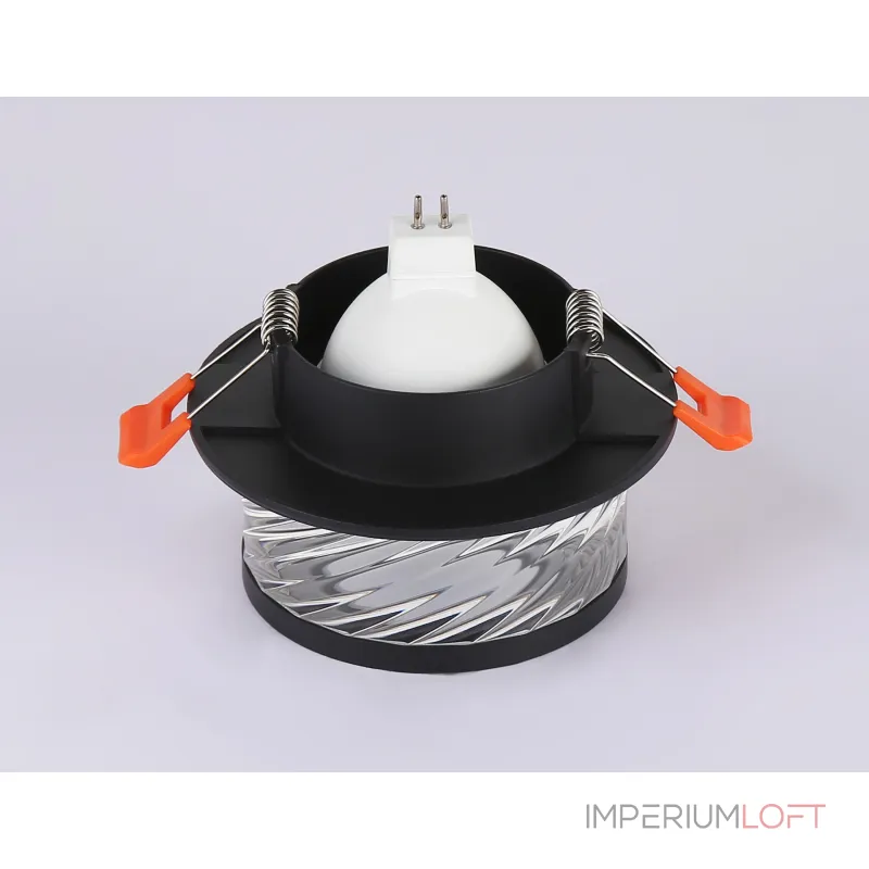 Встраиваемый светильник TN1252 SBK/CL черный песок/прозрачный GU5.3 D98*58 от NovaLamp