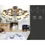 Подвесная люстра TR9530/8 BK/GD/TI черный/золото/янтарь E27*8 max 40W D790*260 от NovaLamp