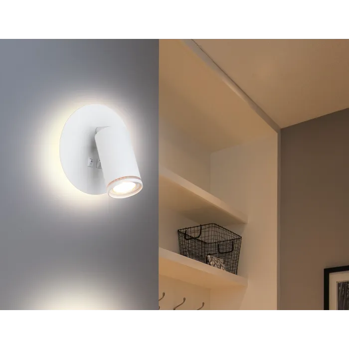 Светильник светодиодный настенный с выключателем FW2462 WH белый LED 4200K 7W D145*150 от NovaLamp