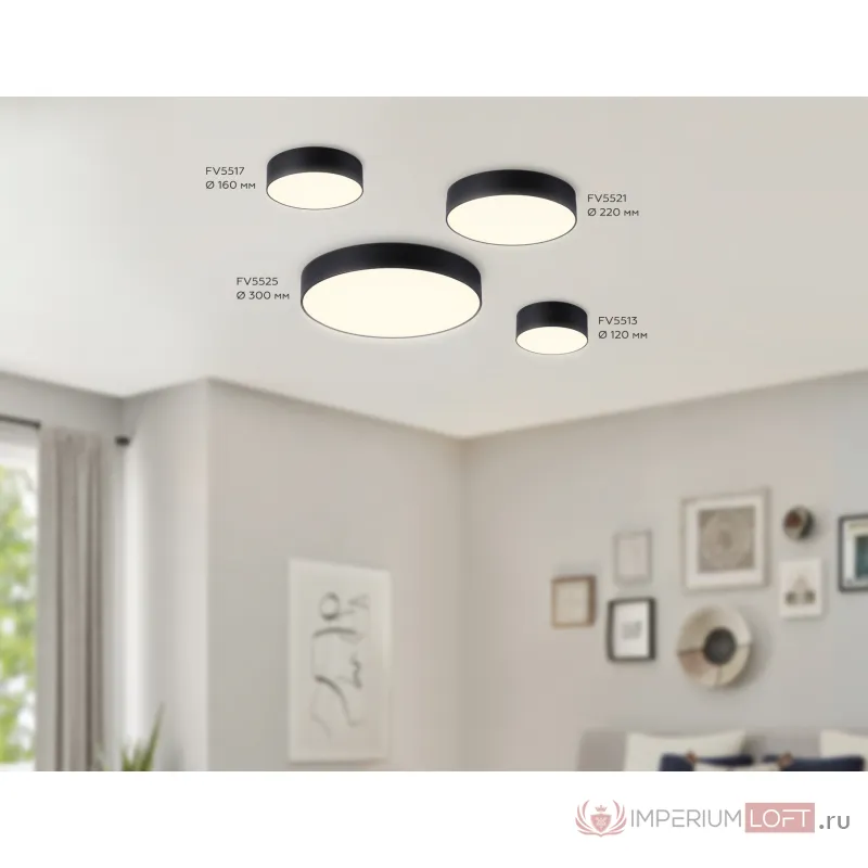 Светильник светодиодный потолочный FV5517 BK черный LED 18W 3000K D160*58 (Без ПДУ) от NovaLamp