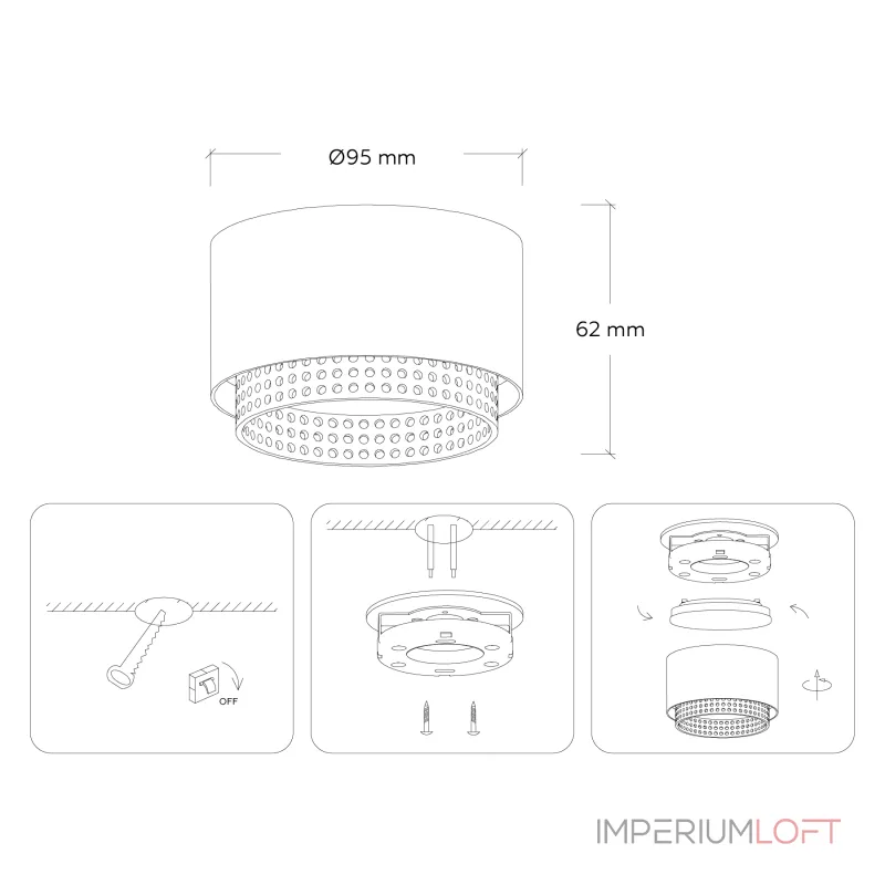 Светильник накладной TN71271 WH/BK белый/черный GX53 max 12W D95*62 от NovaLamp Светильник накладной TN71271 WH/BK белый/черный GX53 max 12W D95*62 от NovaLamp