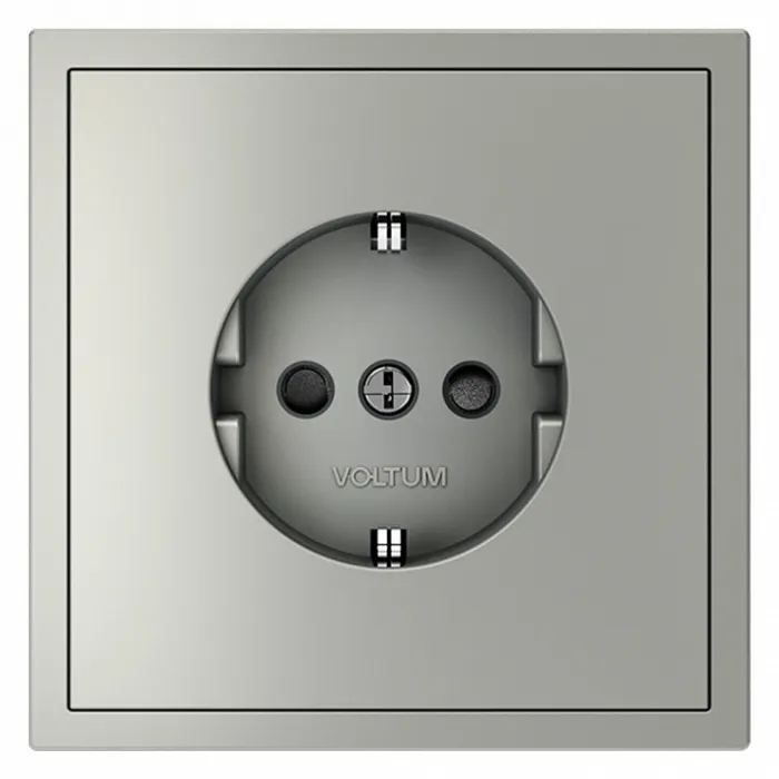 Розетка с заземлением и со шторкой без рамки Voltum S70 VLS040205 от ImperiumLoft