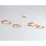 Подвесной светильник со сменной лампой TR8247/4 WH/LWD белый/светлое дерево E27/4 max 40W 840*360*220 от NovaLamp