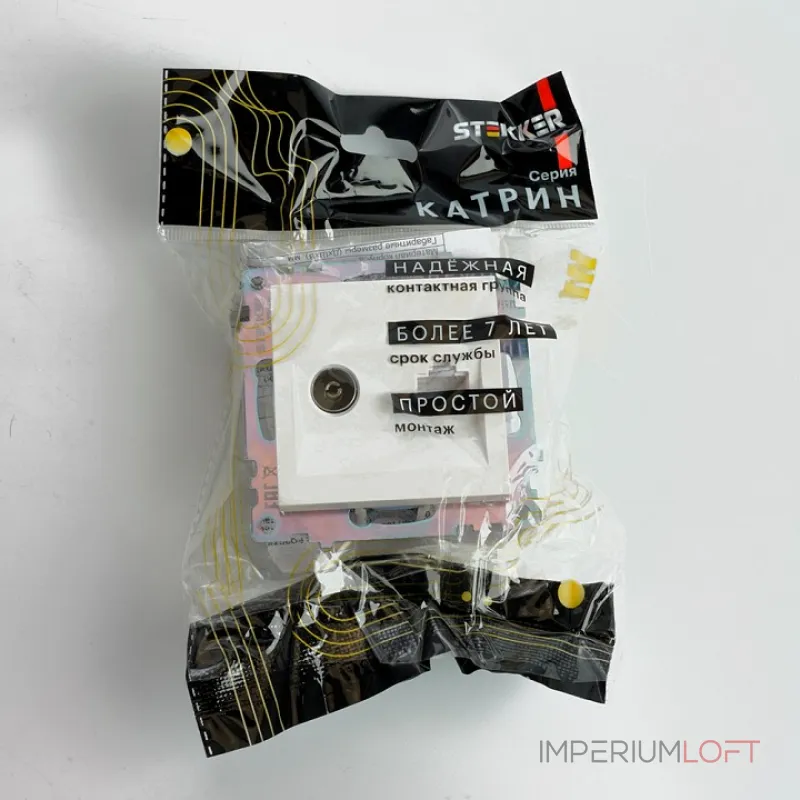 ТВ-розетка и розетка Ethernet RJ-45 без рамки Stekker GLS00-7106-01 49181 ТВ-розетка и розетка Ethernet RJ-45 без рамки Stekker GLS00-7106-01 49181