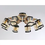 Подвесная люстра TR9530/8 BK/GD/TI черный/золото/янтарь E27*8 max 40W D790*260 от NovaLamp
