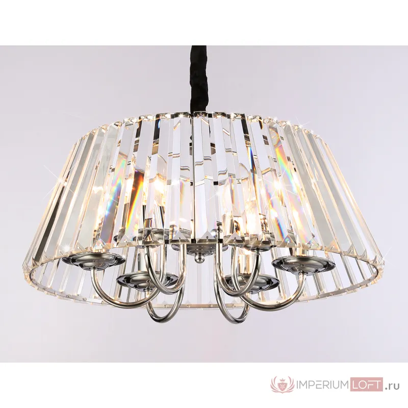 Подвесная люстра с хрусталем TR5038/6 CH/CL хром/прозрачный E14/6 max 40W D496*256 от NovaLamp