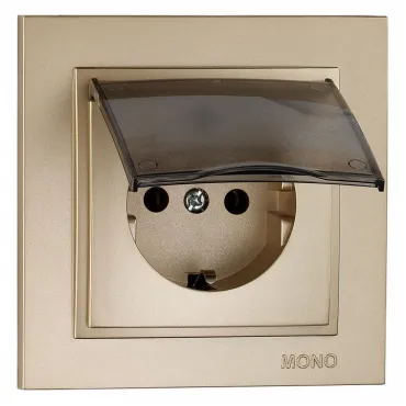 Розетка с заземлением с крышкой Mono Electric Despina 102-222221-118