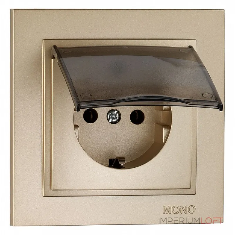 Розетка с заземлением с крышкой Mono Electric Despina 102-222221-118