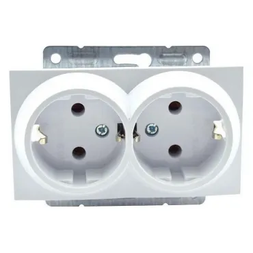 Розетка двойная с заземлением без рамки Mono Electric Despina / Larissa 500-000104-120