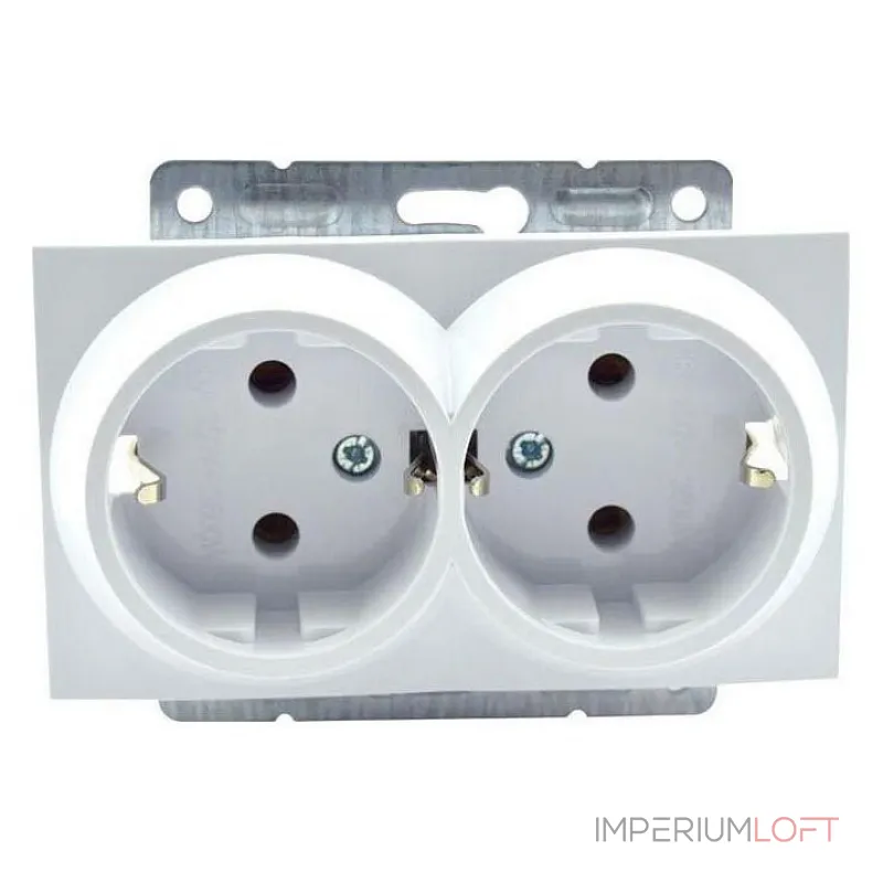 Розетка двойная с заземлением без рамки Mono Electric Despina / Larissa 500-000104-120