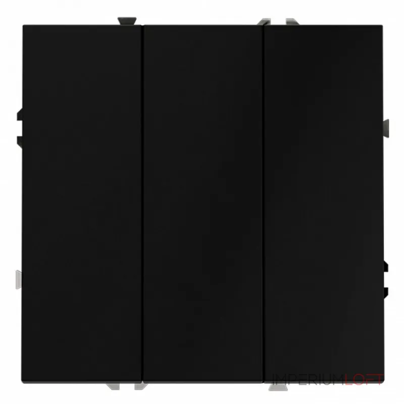 Выключатель встраиваемый S70 трехклавишный 10А (черный матовый) Voltum VLS030108