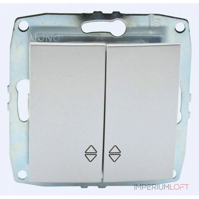 Выключатель проходной двухклавишный без рамки Mono Electric Despina / Larissa 500-002123-111 Выключатель проходной двухклавишный без рамки Mono Electric Despina / Larissa 500-002123-111