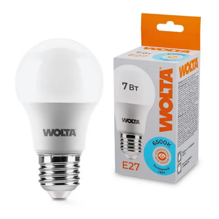Лампа светодиодная Wolta E27 7Вт 6500K 25W55BL7E27 от ImperiumLoft
