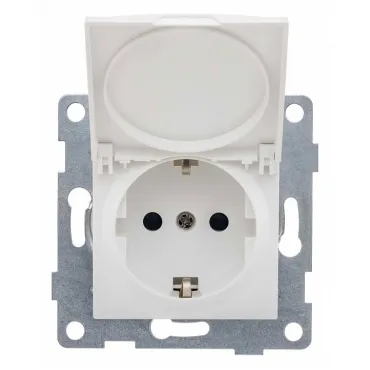 Розетка с заземлением и со шторкой без рамки с крышкой Gusi Electric UGRA С11Р91-001