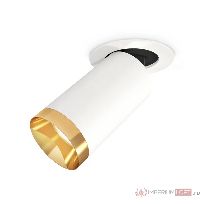 Комплект встраиваемого поворотного светильника XM6322204 SWH/PYG белый песок/золото желтое полированное MR16 GU5.3 (A2241, C6322, N6134) от NovaLamp