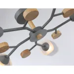 Светильник подвесной TR3033233/5 GR/LW/SM серый/светлое дерево/дымчатый E27*5 max 60W D700*180 от NovaLamp
