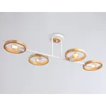 Подвесной светильник со сменной лампой TR8247/4 WH/LWD белый/светлое дерево E27/4 max 40W 840*360*220 от NovaLamp